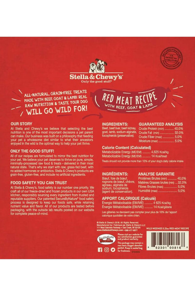 Stella & Chewy's Freeze Dried Wild Weenies Red Meat 3.25 oz