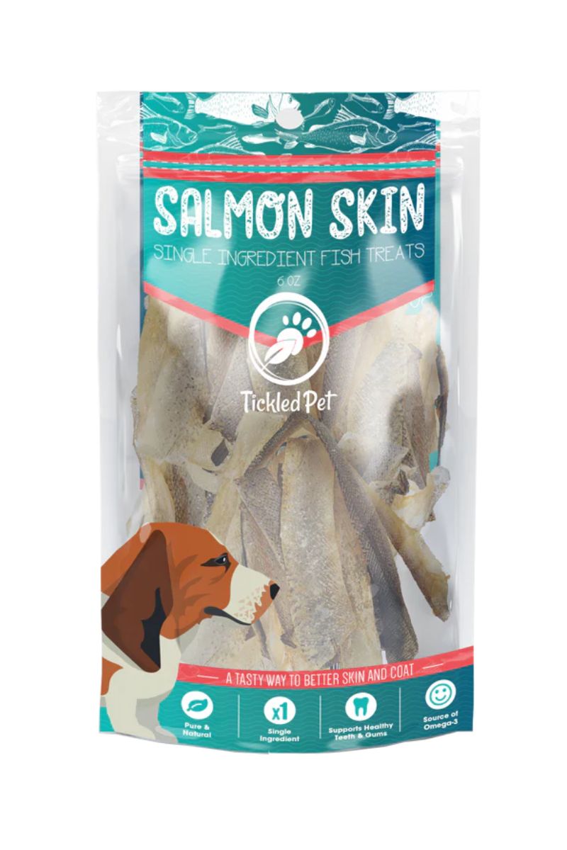 Tickled Pet Salmon Skin Dog Treats 6 oz