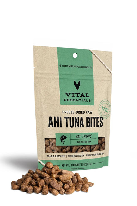 Vital Essentials Freeze Dried Cat Treat Ahi Tuna Bites 1.1 oz