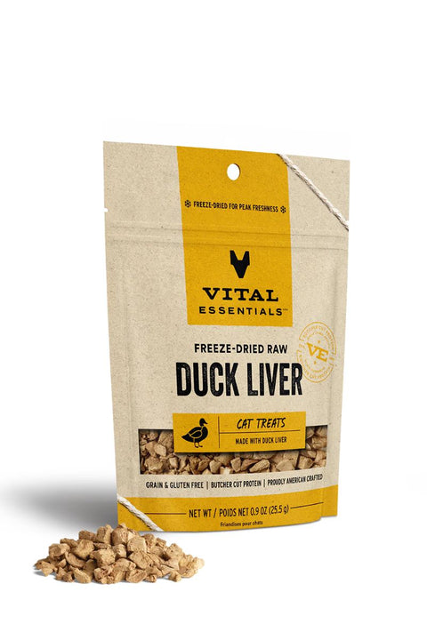 Vital Essentials Freeze Dried Cat Treat Duck Liver 0.9 oz