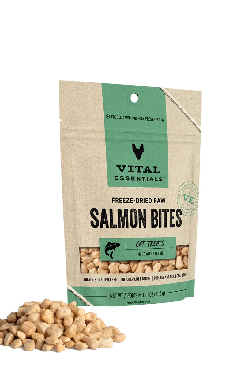 Vital Essentials Freeze Dried Cat Treat Salmon Bites 1.1 oz