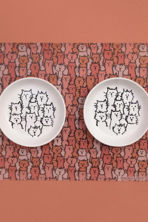 Speckle and Spot Pet Placemat Frosted Random Cats