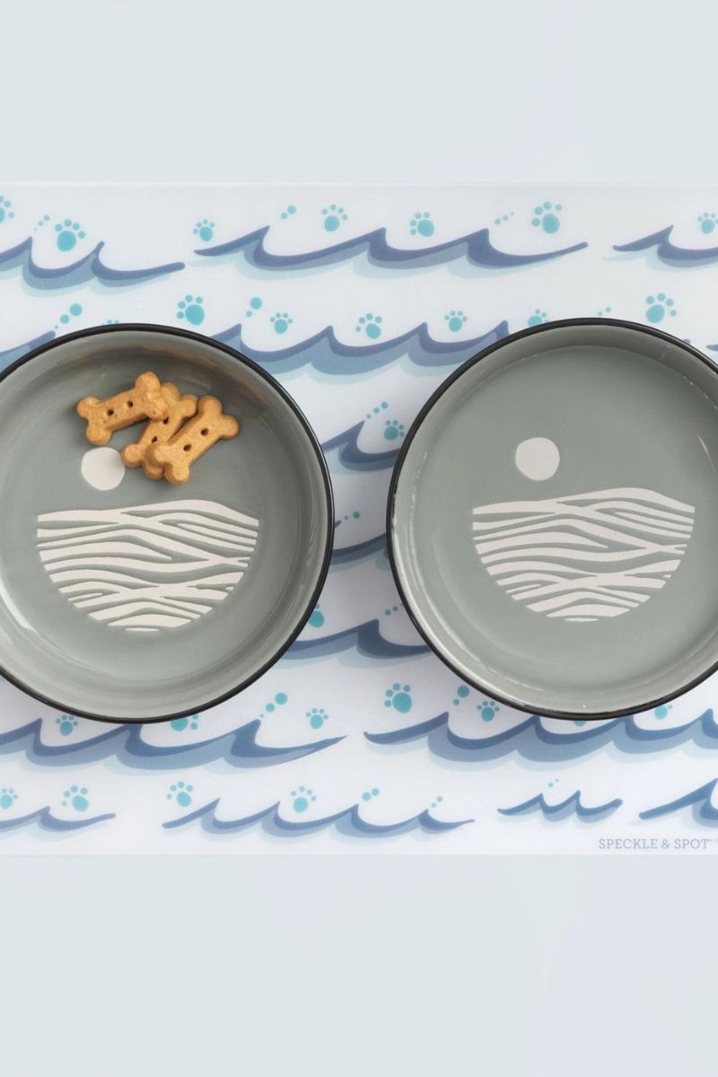 Speckle and Spot Pet Placemat Frosted Ocean of Paws