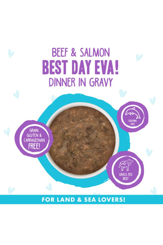 Weruva BFF OMG Best Day Eva! Beef & Salmon Dinner in Gravy 2.8 oz