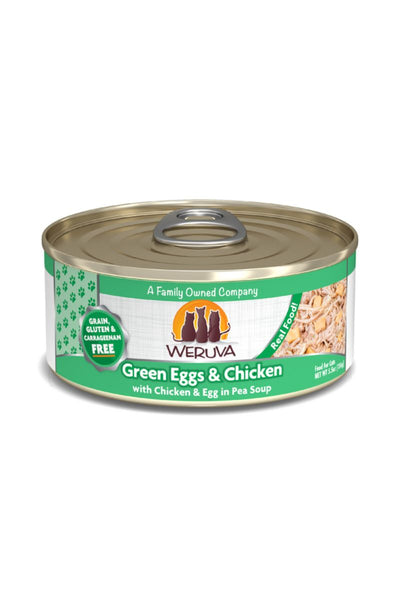 Weruva Classic Green Egg & Chicken with Chicken & Egg in Pea Soup Canned Cat Food 5.5 oz