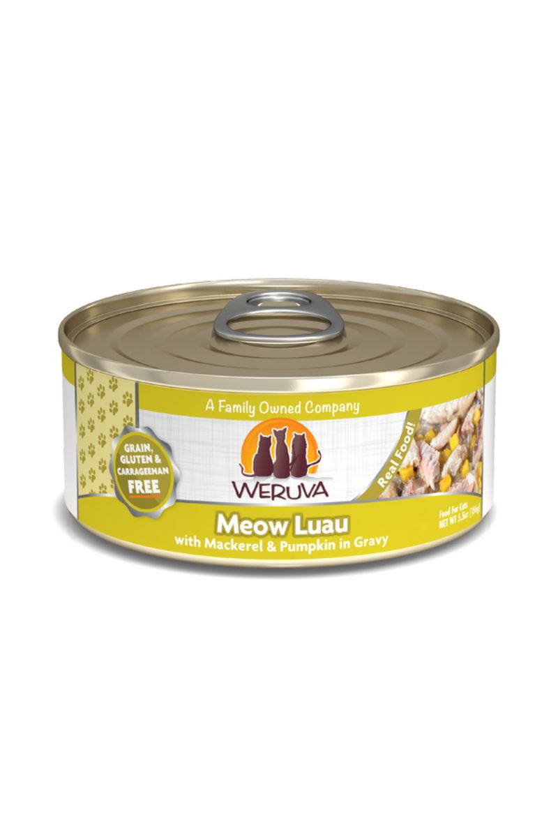 Weruva Classic Meow Luau with Mackerel & Pumpkin in Gravy Canned Cat Food 5.5 oz