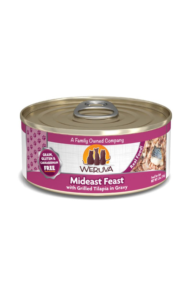 Weruva Classic Mideast Feast with Grilled Tilapia in Gravy Canned Cat Food 5.5 oz