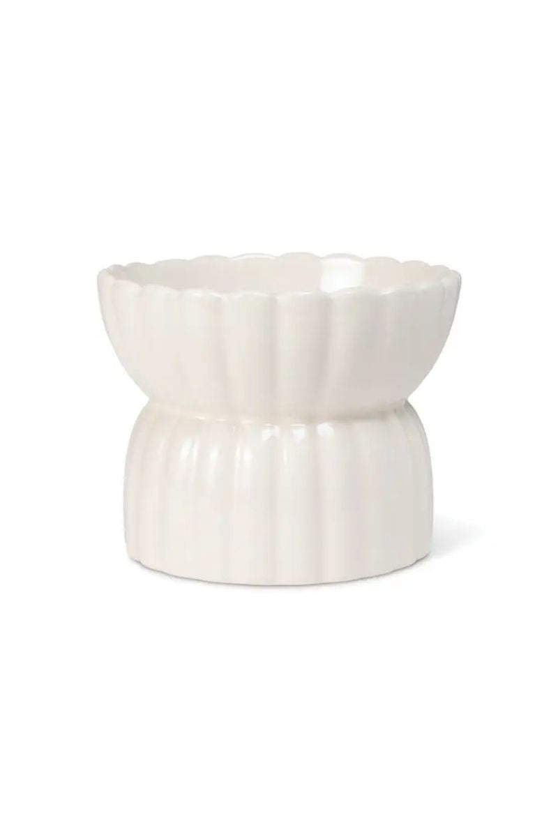 Petshop by Fringe Sculpt Elevated Feeder Small Scalloped Ivory