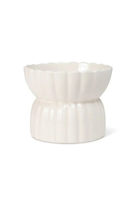 Petshop By Fringe Sculpt Elevated Feeder Small Scalloped Ivory