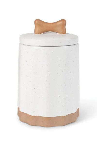 Petshop by Fringe Treat Jar Speckled Bone Sculpted Ivory