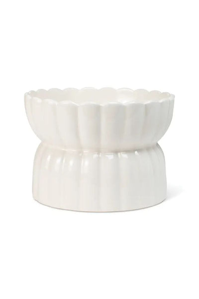 Petshop By Fringe Sculpt Elevated Feeder Medium Scalloped Ivory