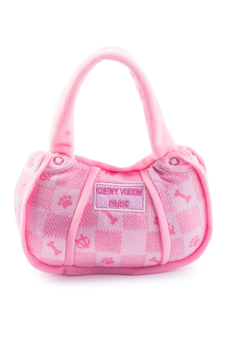 Pink Checker Chewy Vuiton Handbag Dog toy Small – Chalet