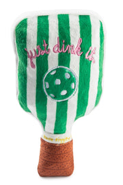 Green & White Stripe Pickleball Paddle Dog Toy