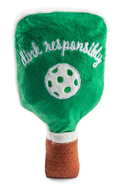 Green & White Stripe Pickleball Paddle Dog Toy