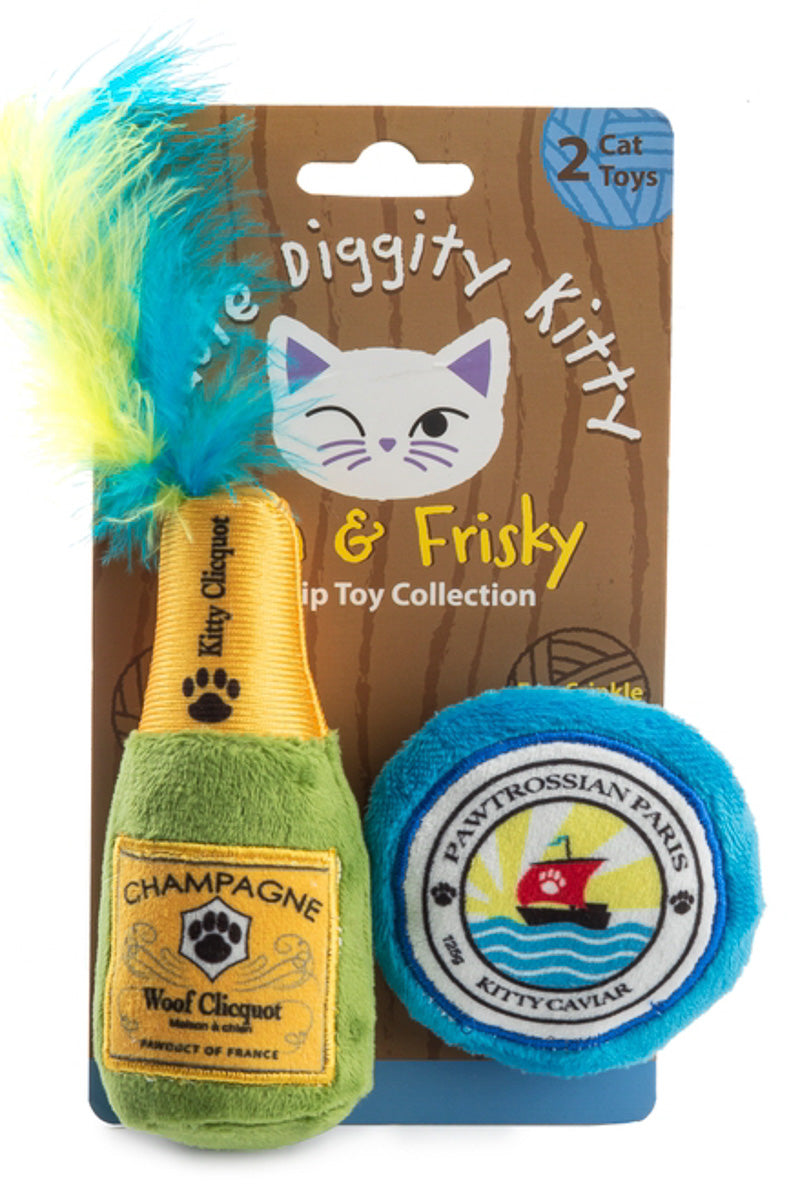 Haute Diggity Kitty Clicquot Bottle & Caviar Catnip Toys