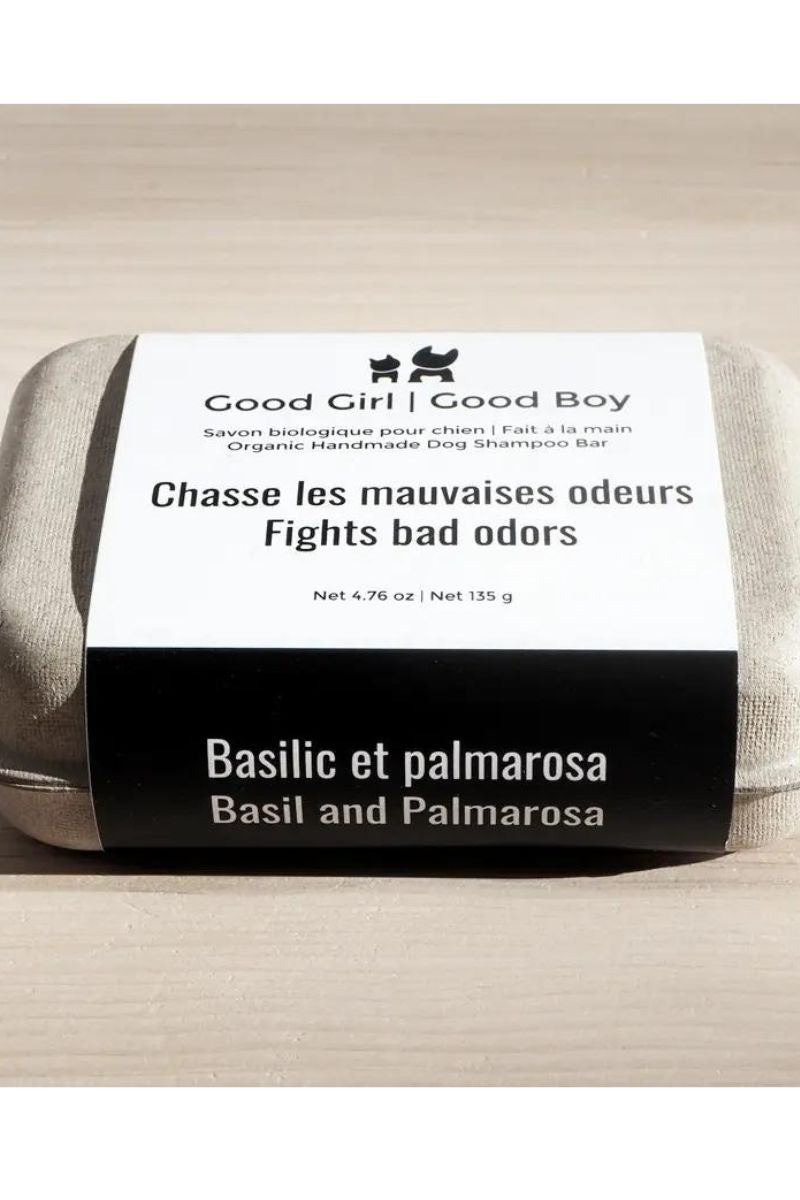 Good Girl Good Boy Basil & Palmarosa Organic Bar Soap For Dogs 4.75 oz