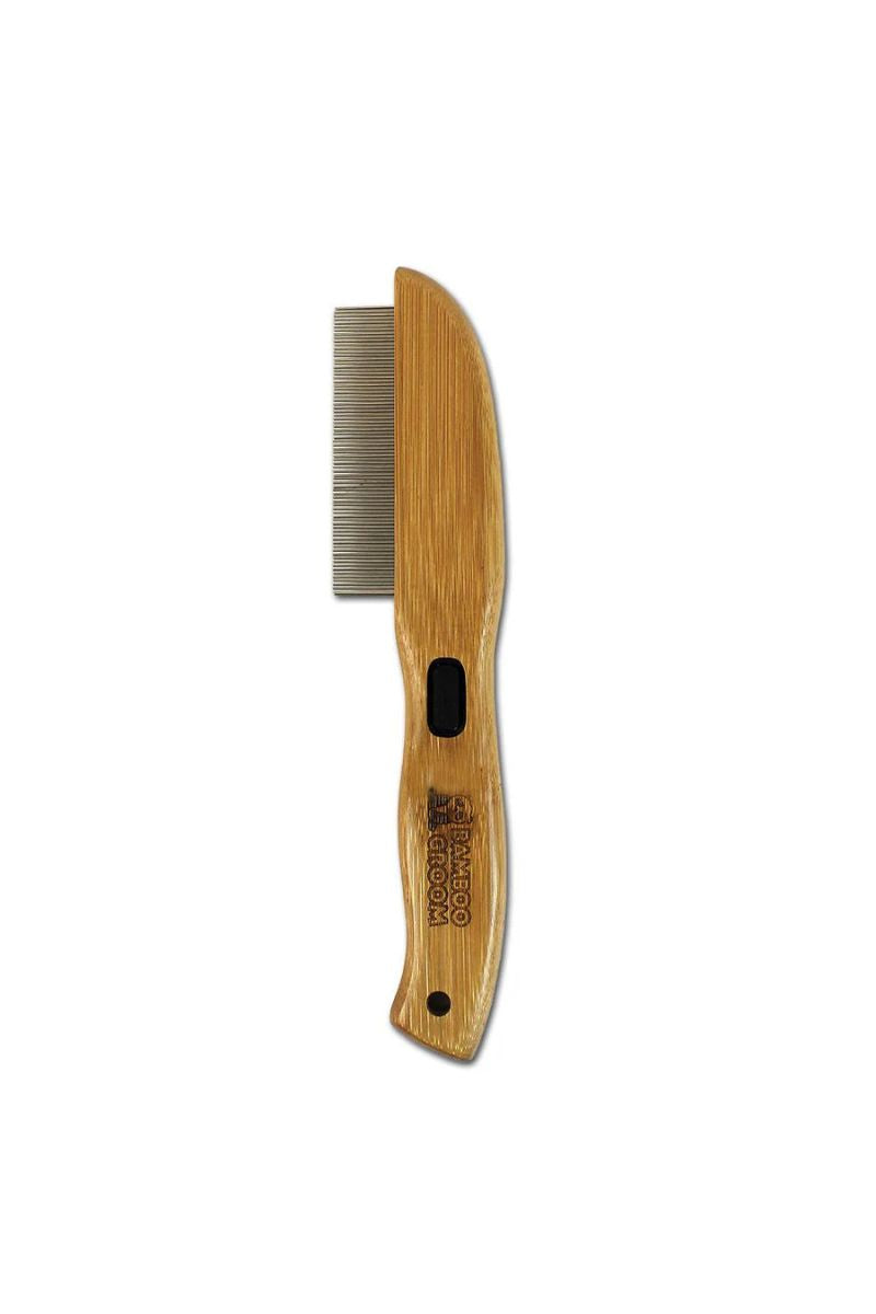 Bamboo Groom Flea Comb with 77 Rotating Pins