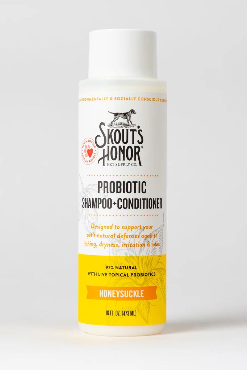 Skout's Honor Probiotic Shampoo-Conditioner Honeysuckle For Dogs 16 oz