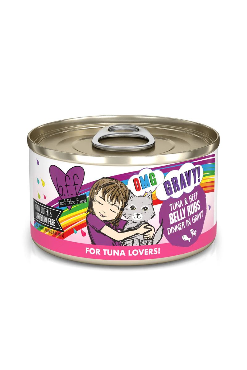 Weruva BFF OMG Belly Rubs! Tuna & Beef Wet Cat Food 2.8 oz