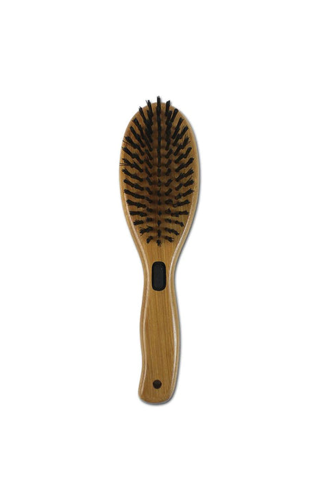 Bamboo Groom Combo Brush with Bristles & Stainless Steel Pins Large