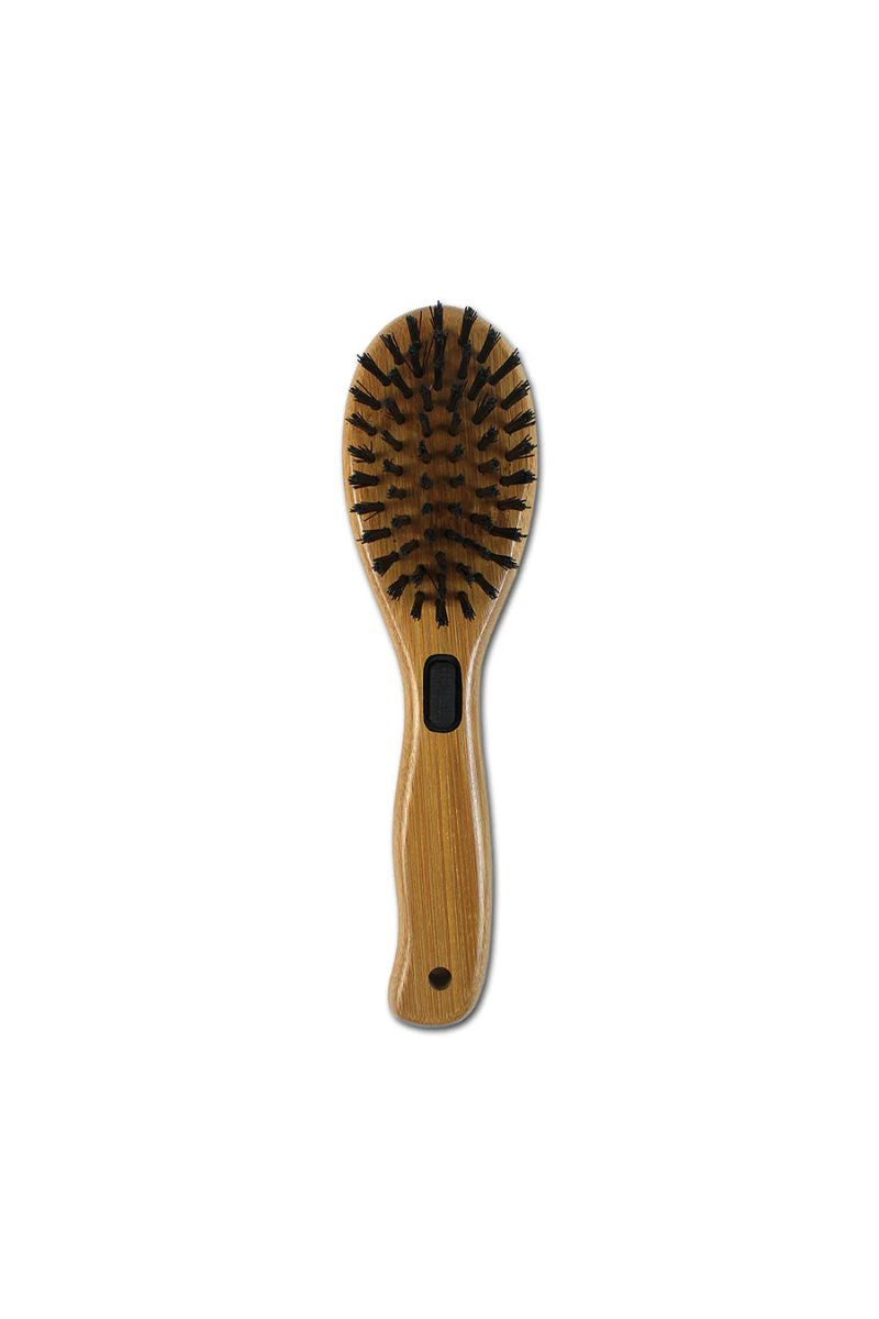 Bamboo Groom Combo Brush with Bristles & Stainless Steel Pins Small/Medium