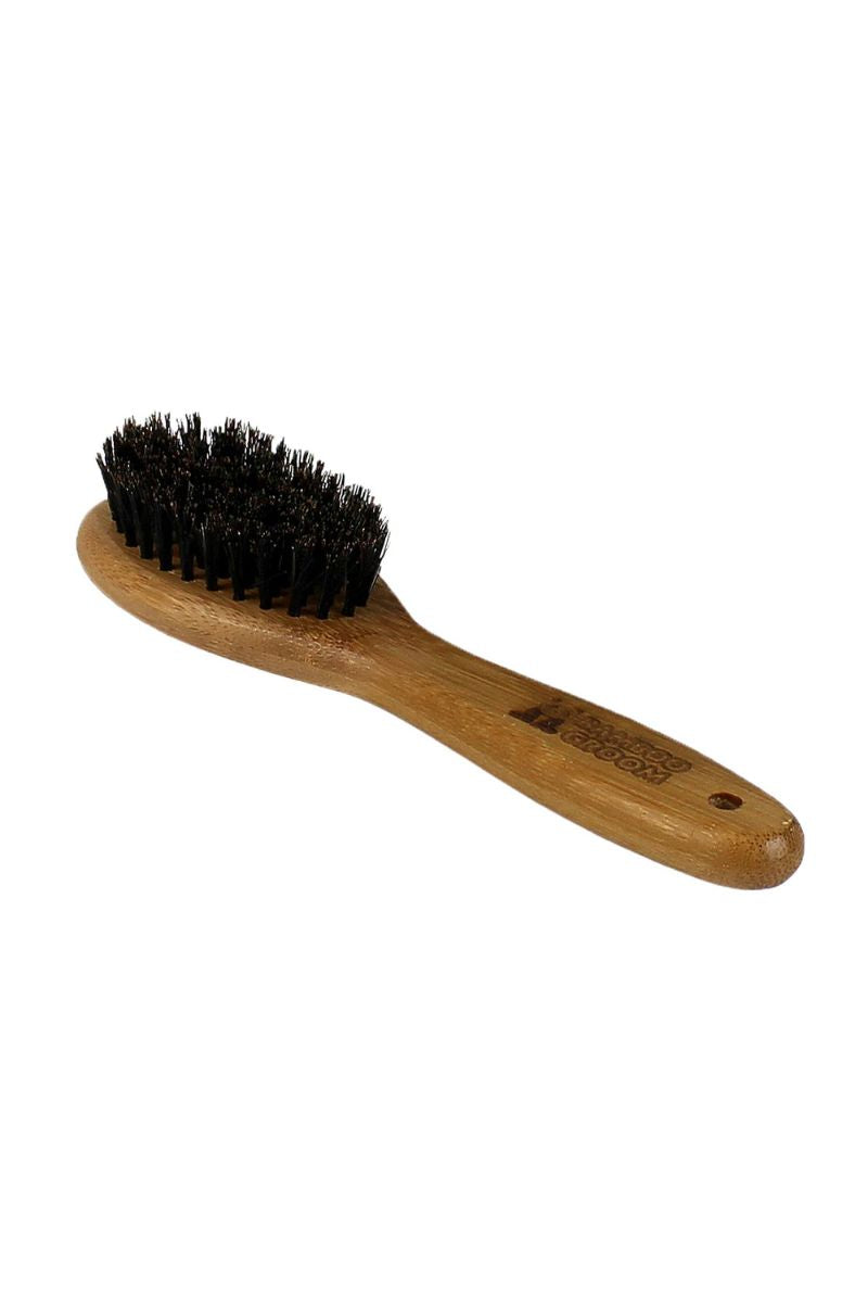 Bamboo Groom Oval Bristle Brush with Natural Boar Bristles Small/Medium