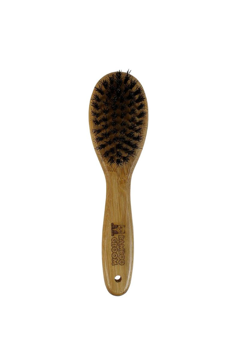 Bamboo Groom Oval Bristle Brush with Natural Boar Bristles Small/Medium