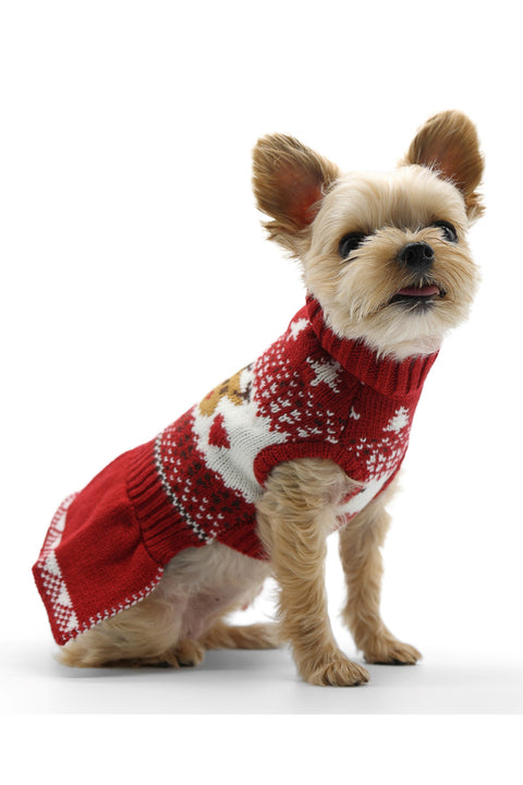 DOGO Reindeer Fair Isle Sweater Dress Extra Small