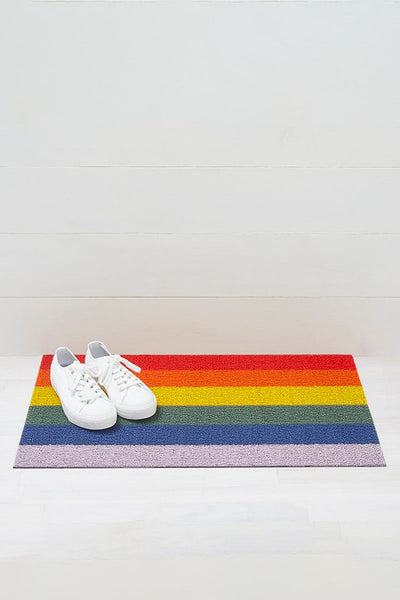 Chilewich Pride Stripe Shag Doormat Rainbow 18"x28"