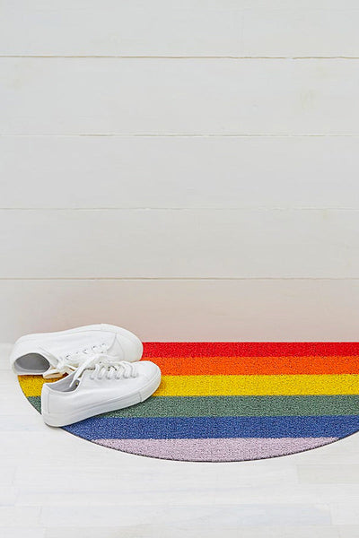 Chilewich Pride Stripe Shag Apartment Mat Rainbow 17.5"x31"