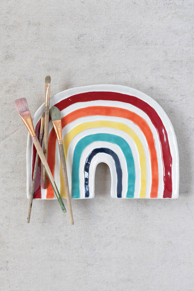 PLATE, STONEWARE RAINBOW 9.5"