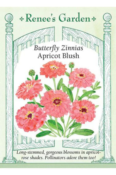 Renee's Garden Butterfly Zinnias Apricot Blush Seeds
