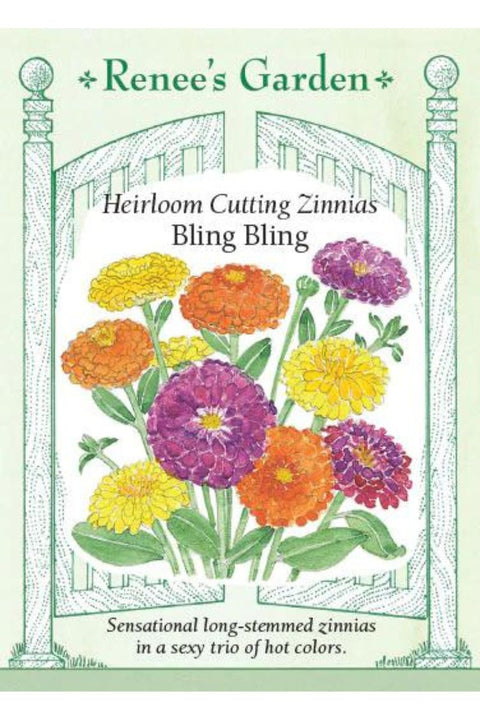 Renee's Garden Heirloom Cutting Zinnias Bling Bling Seeds