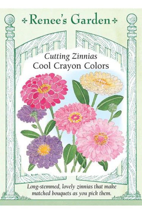 Renee's Garden Cutting Zinnias Hot Crayon Colors Seeds