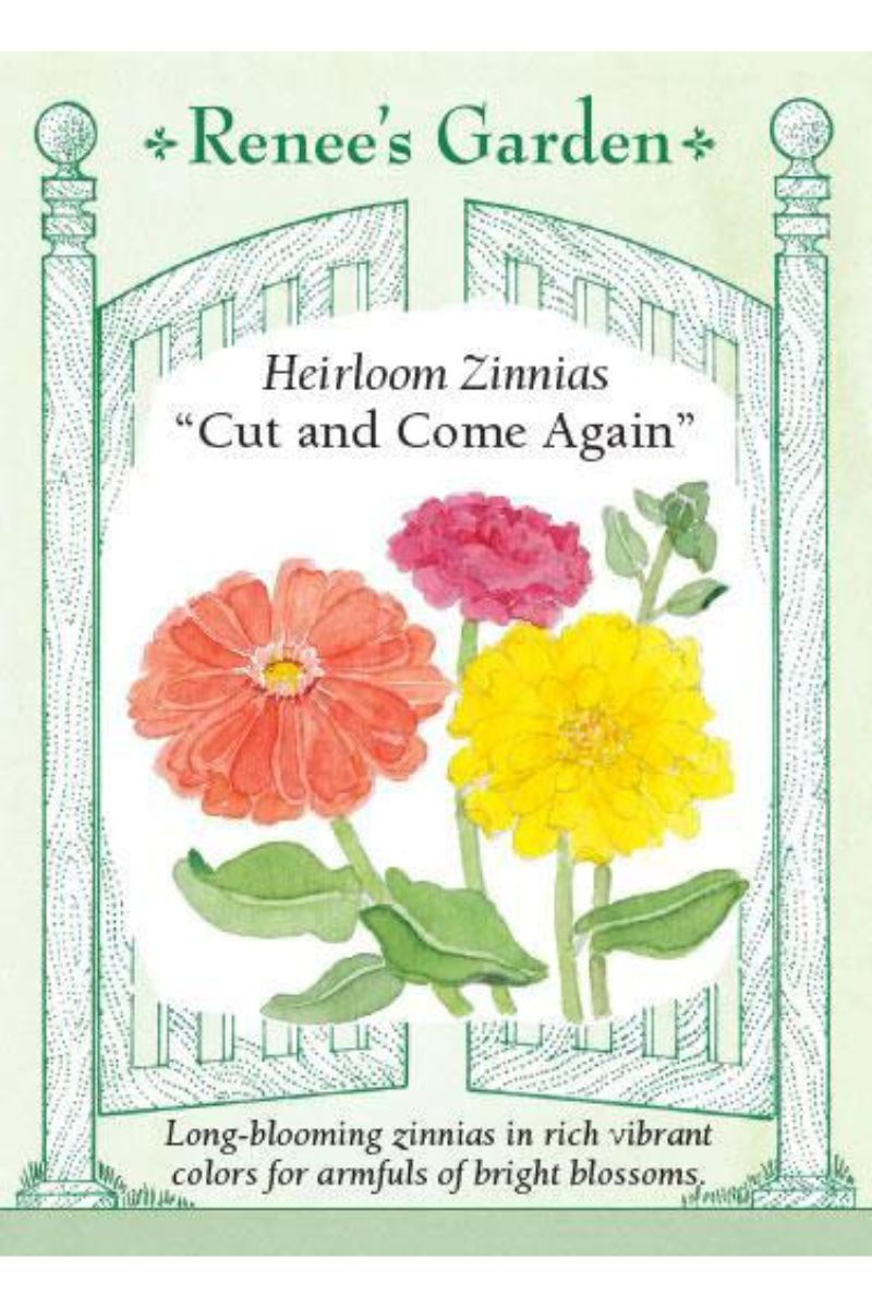 Renee's Garden Heirloom Zinnias " Cut and Come Again " Seeds