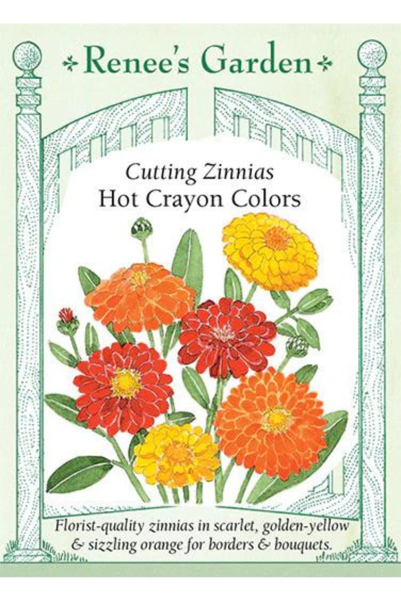 Renee's Garden Cutting Zinnias Hot Crayon Colors Seeds