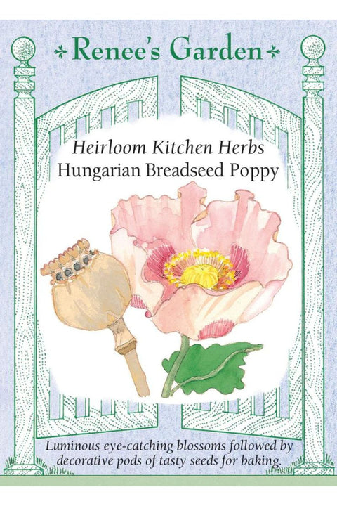 Renee's Garden Heirloom Kitchen Herbs Hungarian Breadseed Poppy Seeds