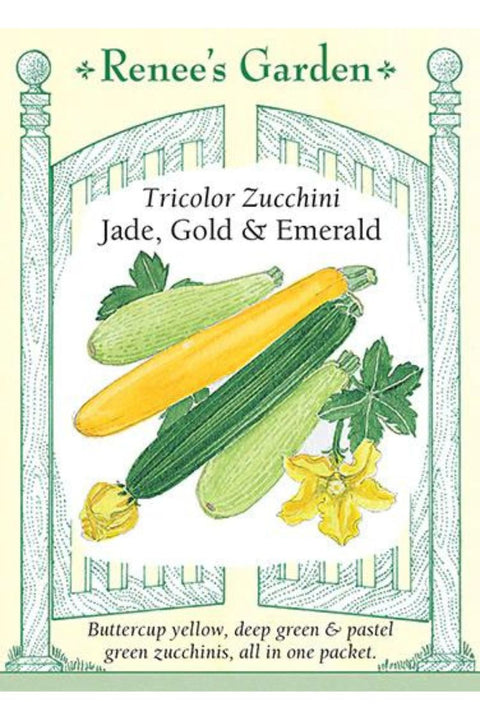 Renee's Garden Tricolor Zucchini Jade, Gold & Emerald Seeds
