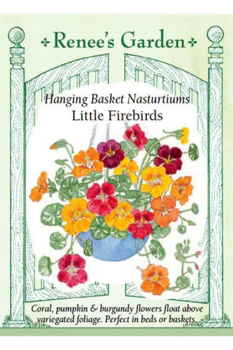 Renee's Garden Hanging Basket Nasturtiums Little Firebirds Seeds