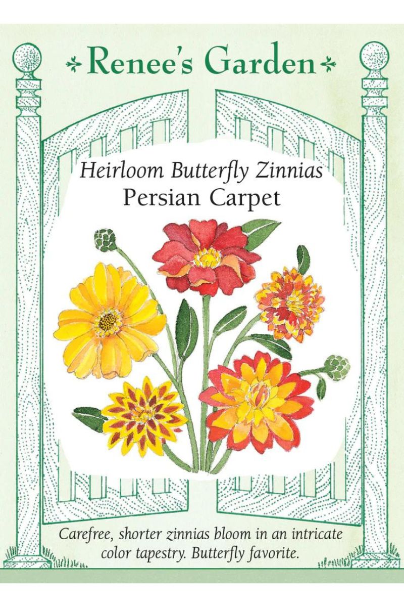 Renee's Garden Heirloom Butterfly Zinnias Persian Carpet Seeds