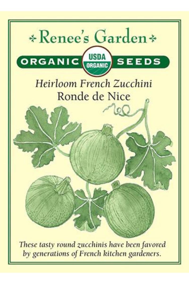 Renee's Garden Heirloom French Zucchini Ronde de Nice Organic Seeds