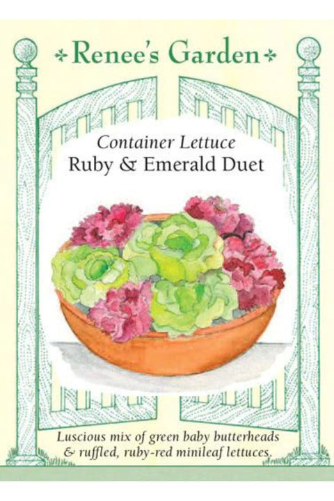 Renee's Garden Container lettuce Ruby & Enerald Duet Seeds