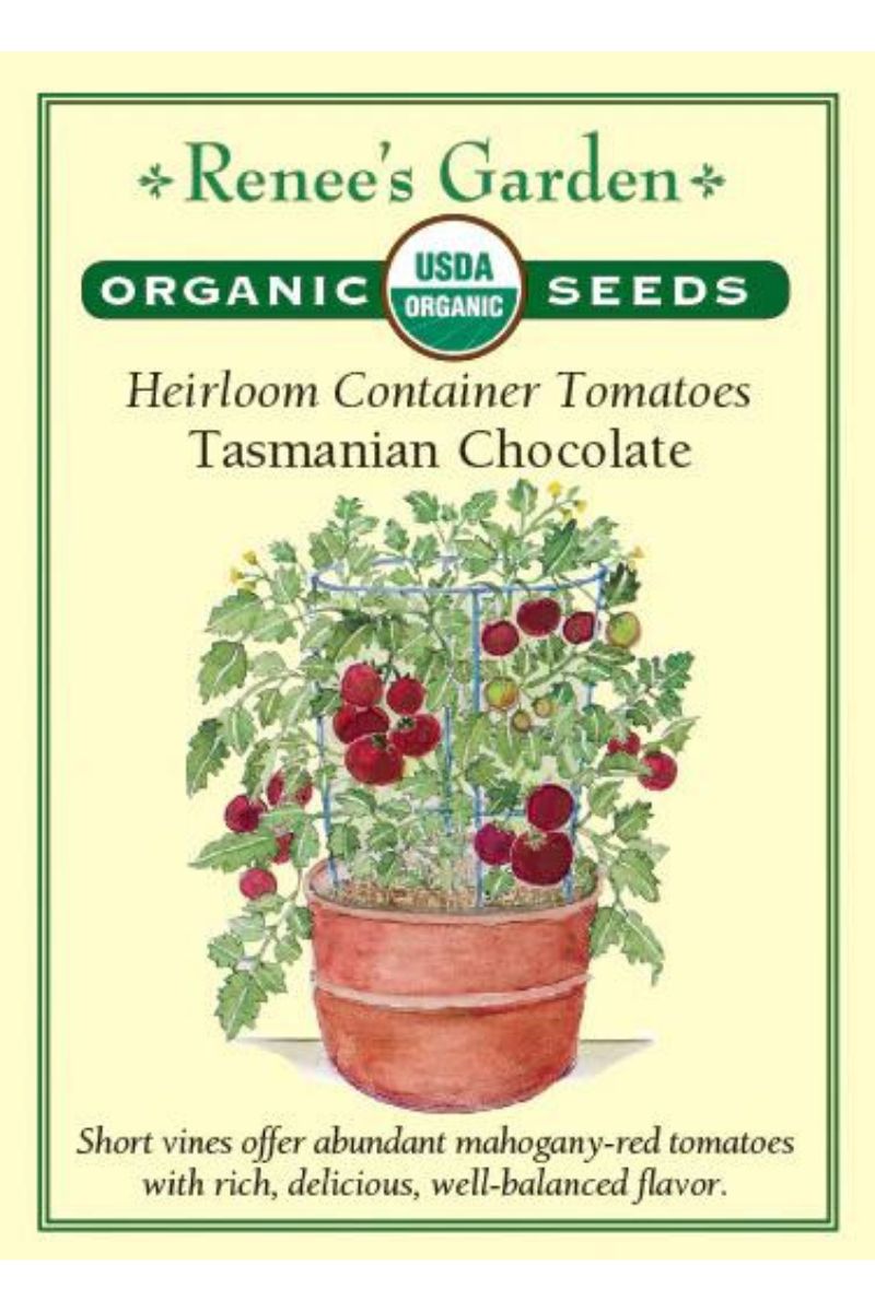 Renee's Garden Heirloom Container Tomatoes Tasmanian Chocolate Organic Seeds