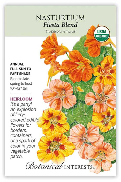 Botanical Interests Fiesta Blend Nasturtium Organic Seeds