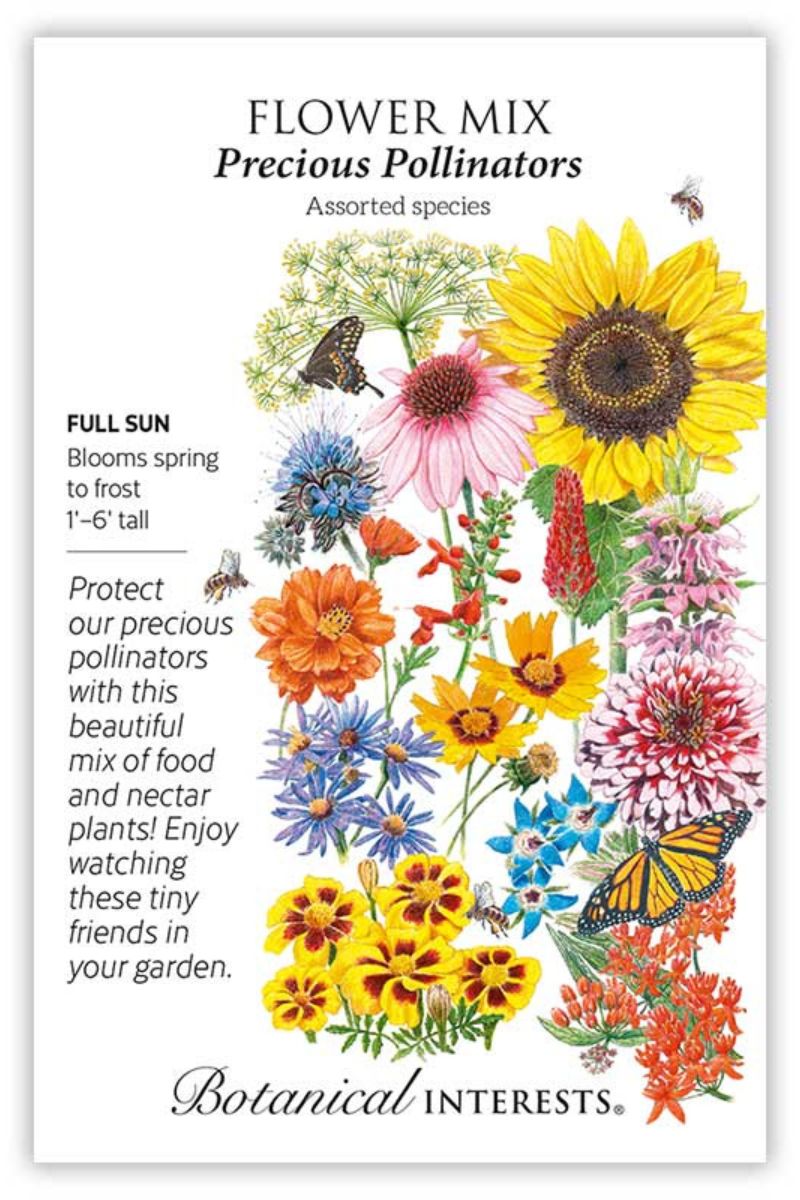 Botanical Interests Precious Pollinators Flower Mix Seeds Large