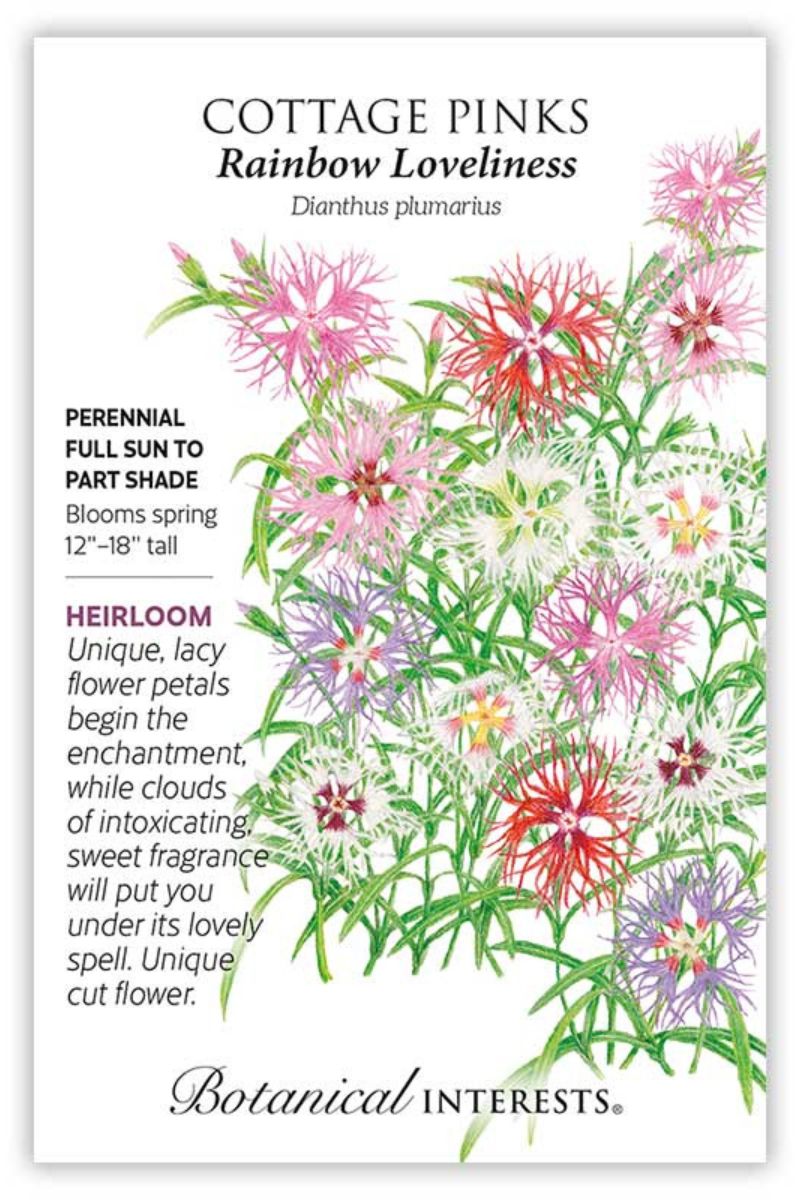 Botanical Interests Rainbow Loveliness Cottage Pinks Seeds