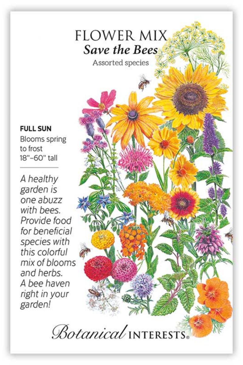 Botanical Interests Save the Bees Flower Mix Seeds