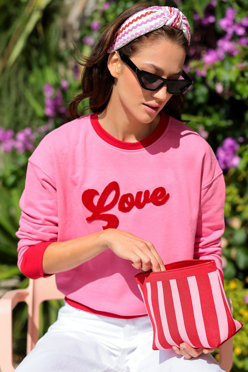 Shiraleah Love Sweatshirt Pink Small