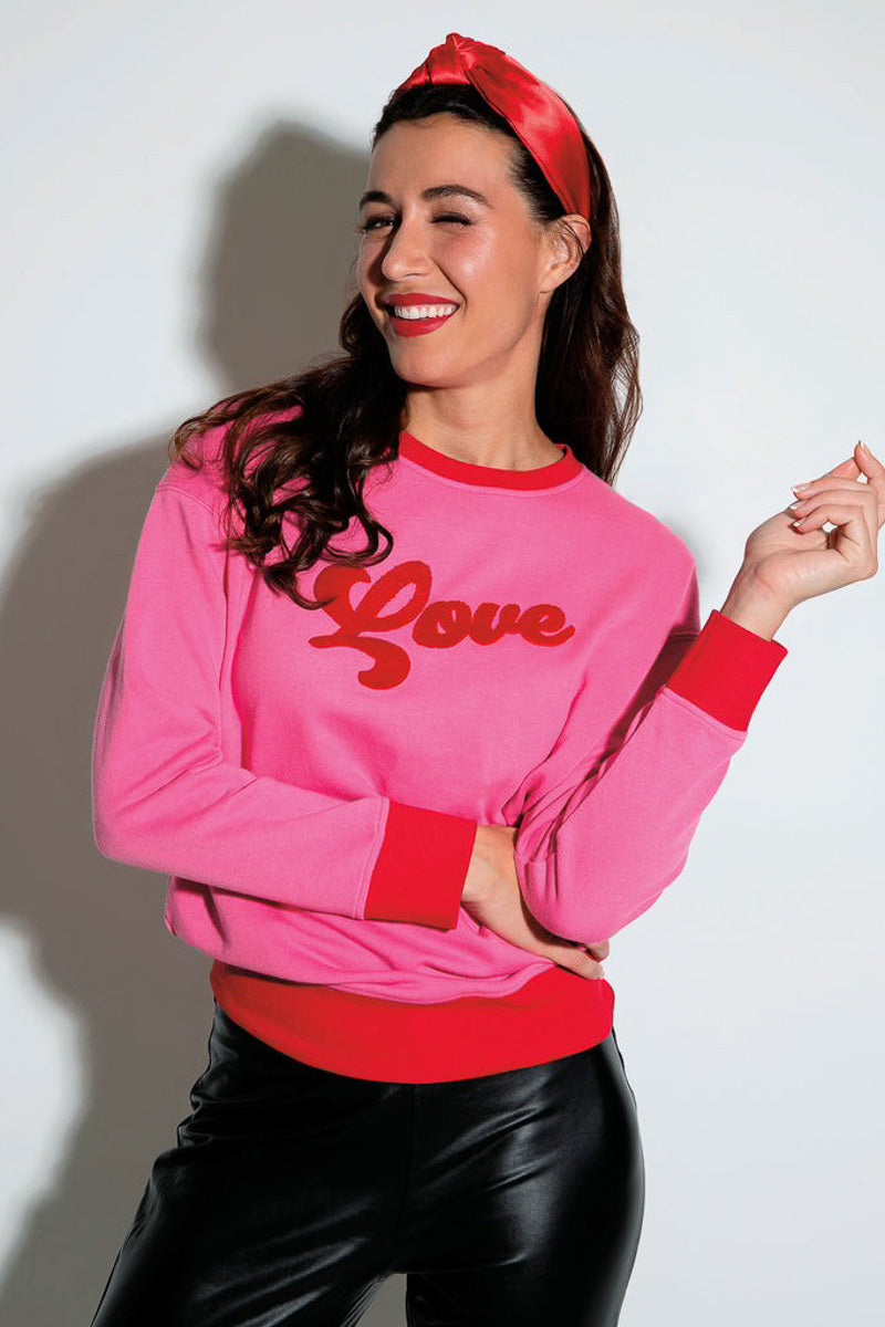 Shiraleah Love Sweatshirt Pink Small