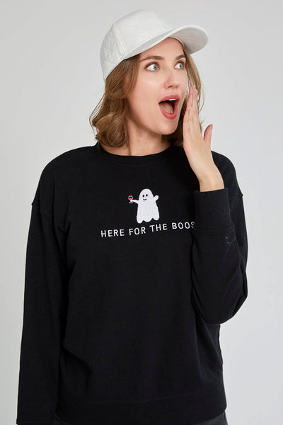 Shiraleah Here For The Boos Sweatshirt Black Small